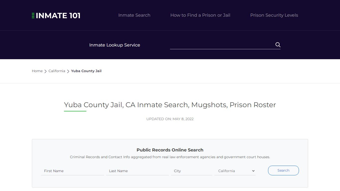 Yuba County Jail, CA Inmate Search, Mugshots, Prison ...