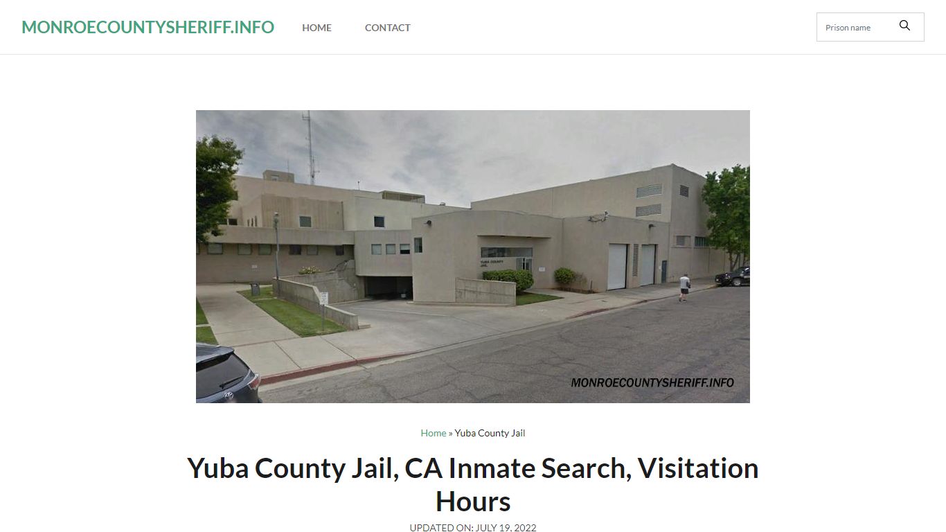 Yuba County Jail, CA Inmate Search, Visitation Hours